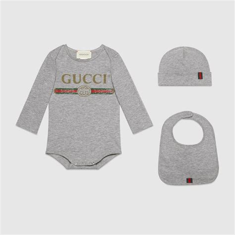 baby gucci logo cotton gift set|newborn baby wearing Gucci.